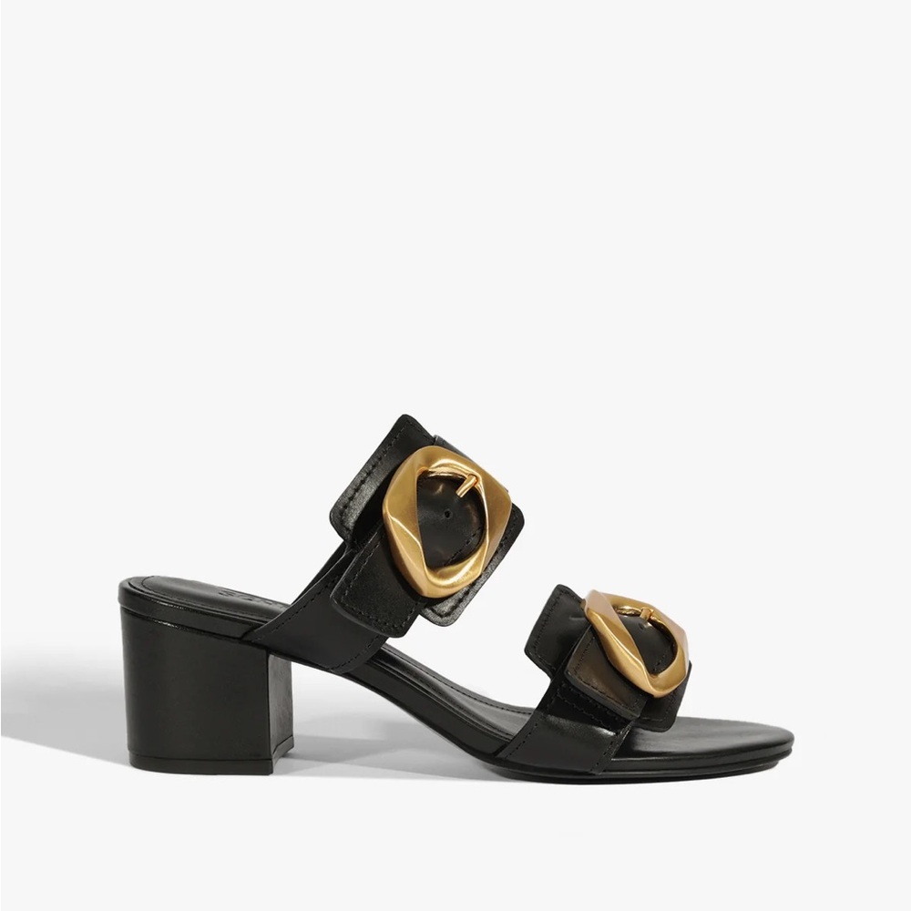 SCHUTZ Olga Leather Sandals - Black